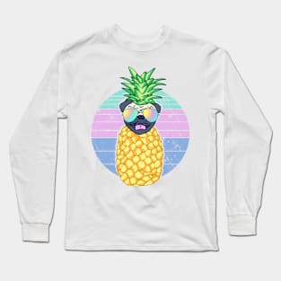 Aesthetic Pineapple Pug Doodle Long Sleeve T-Shirt